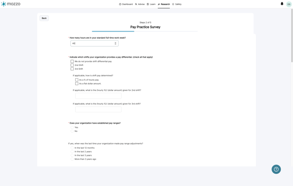 Complete all required questions for our Pay Practice Survey.