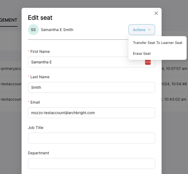 Edit Seat