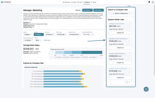 To see similar jobs, check out the right side of the detailed view.
