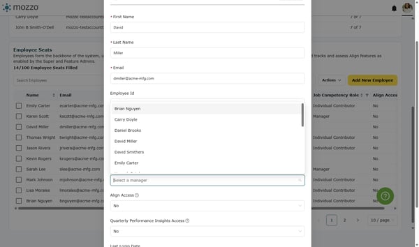 Assign or Change Managers for Others