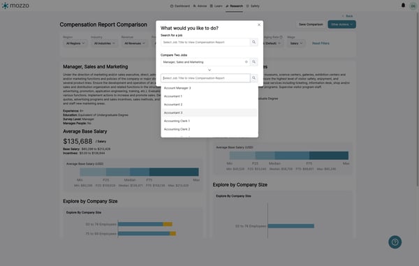 Select the job you'd like to compare.