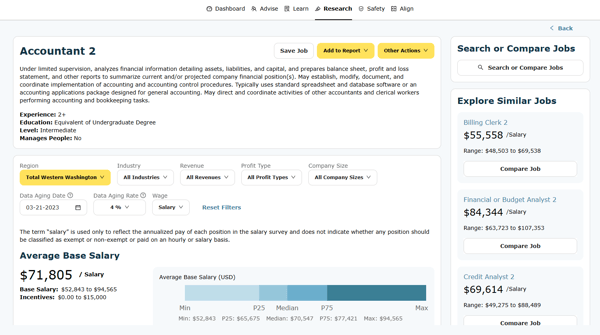 This will take you to a detailed view of the job's wage and compensation information.