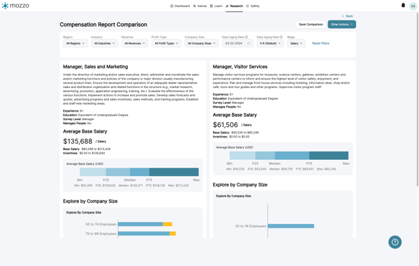 When you select Compare Job, the view changes to a side-by-side comparison.