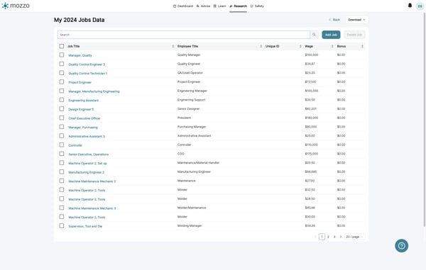 Use the search feature to search for a specific job.