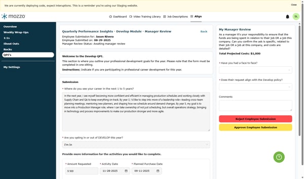 Click on Are you opting in or out of DEVELOP this year?