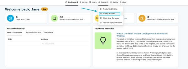 Click on Salary Survey, found under Research on the top level navigation.