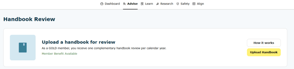 Click on the Upload Handbook button.