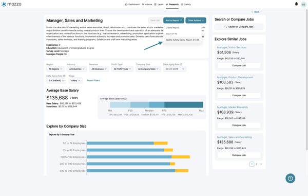 If you want to save this job to a Custom Compensation Report, you can do so by clicking the Add to Report button.