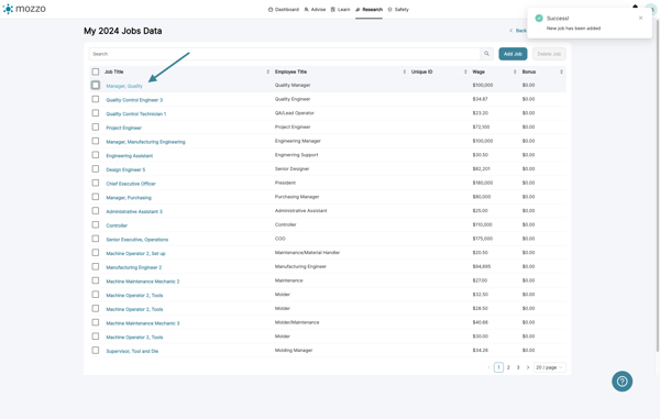 You can edit a job by clicking the job title button.