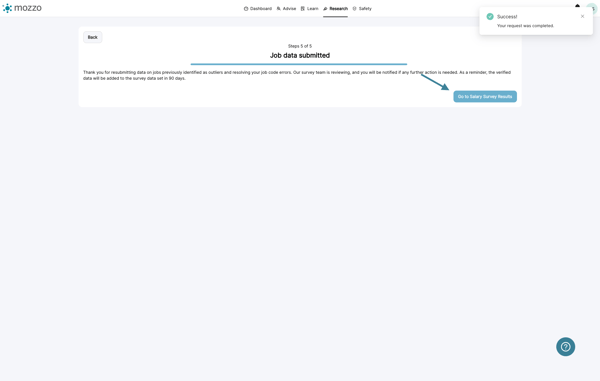 Click on Go to Salary Survey Results