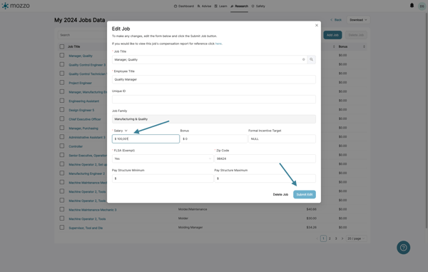 After making your changes. click the Submit Edit button.