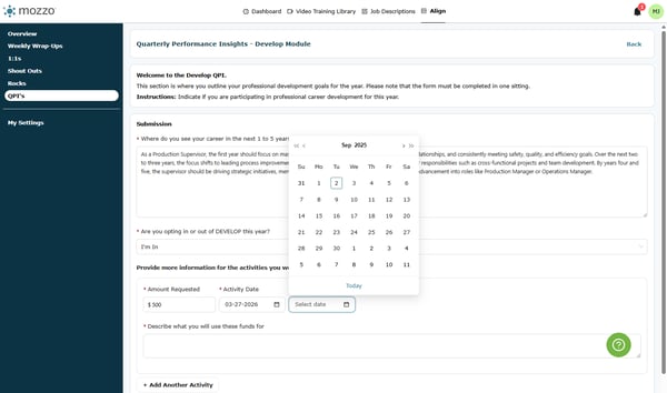 Date field highlighted again