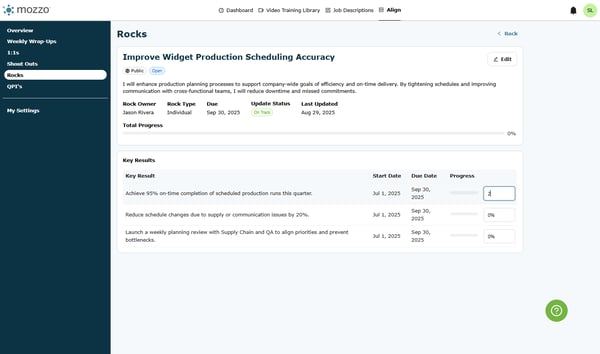 Type the new progress value