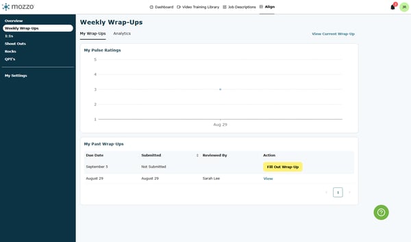 Click on Fill Out Wrap-Up