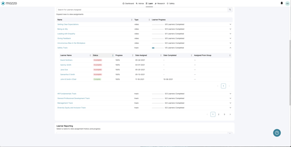  View assignments by assigned content