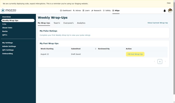 Click on Fill Out Wrap-Up