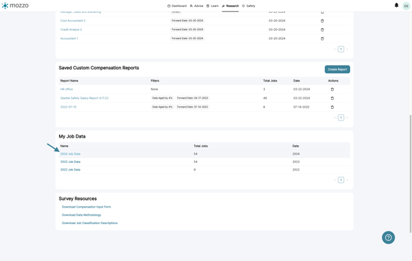 Click on a year to view the corresponding compensation data.