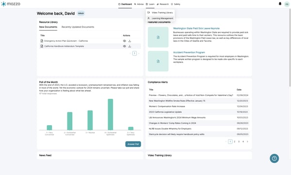 Navigate to Learning Management, found under Learning on the top navigation bar.