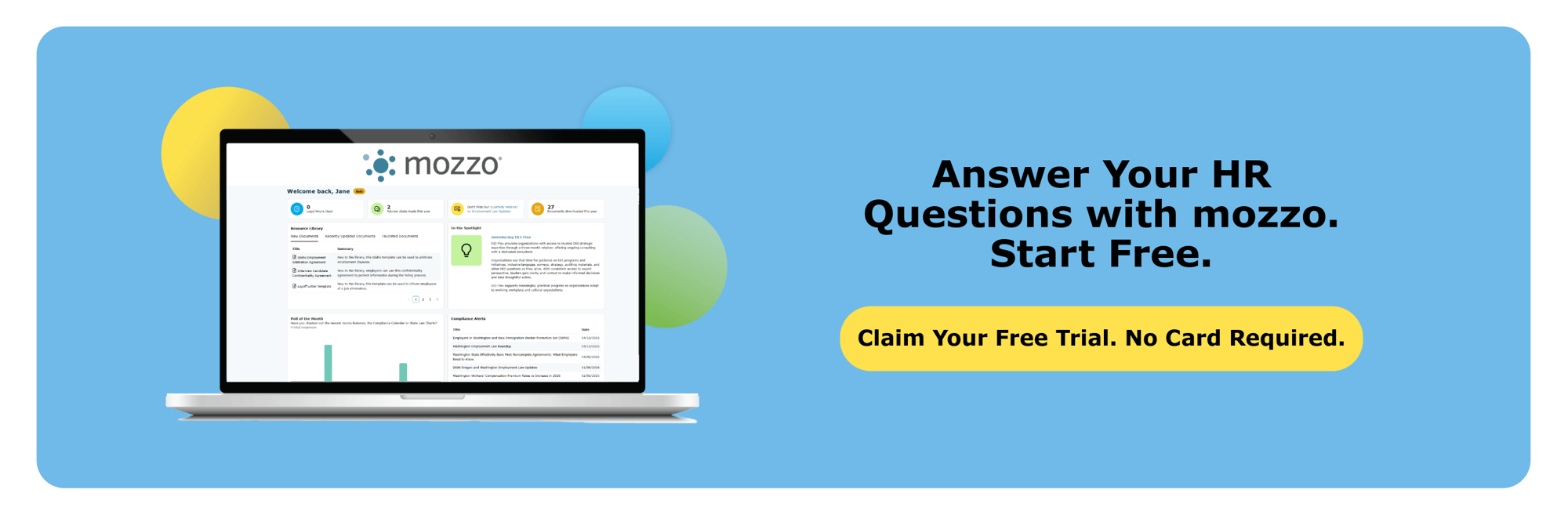 Answer your HR questions with mozzo. Start Free. Claim your free trial. No card required. Answer your HR questions with mozzo. Start Free. Claim your free trial. No card required.