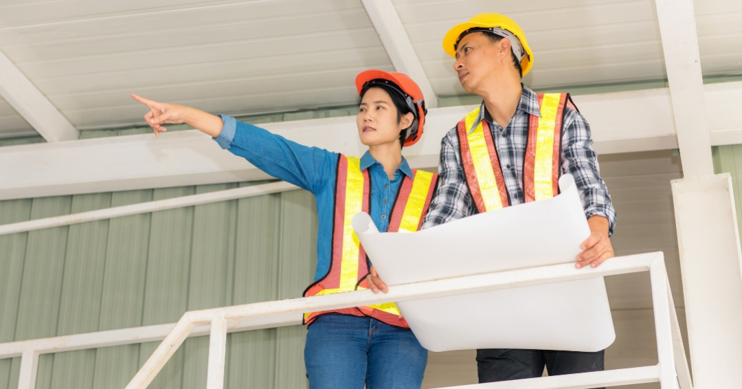 Portrait of engineer inspection and construction teamwork., Indoor concept