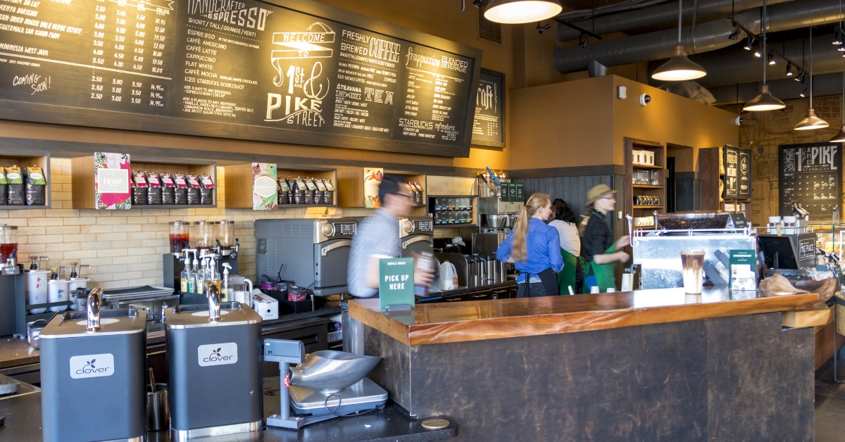 coffee shop with workers